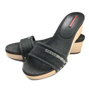 Prada Black and Tan Mules